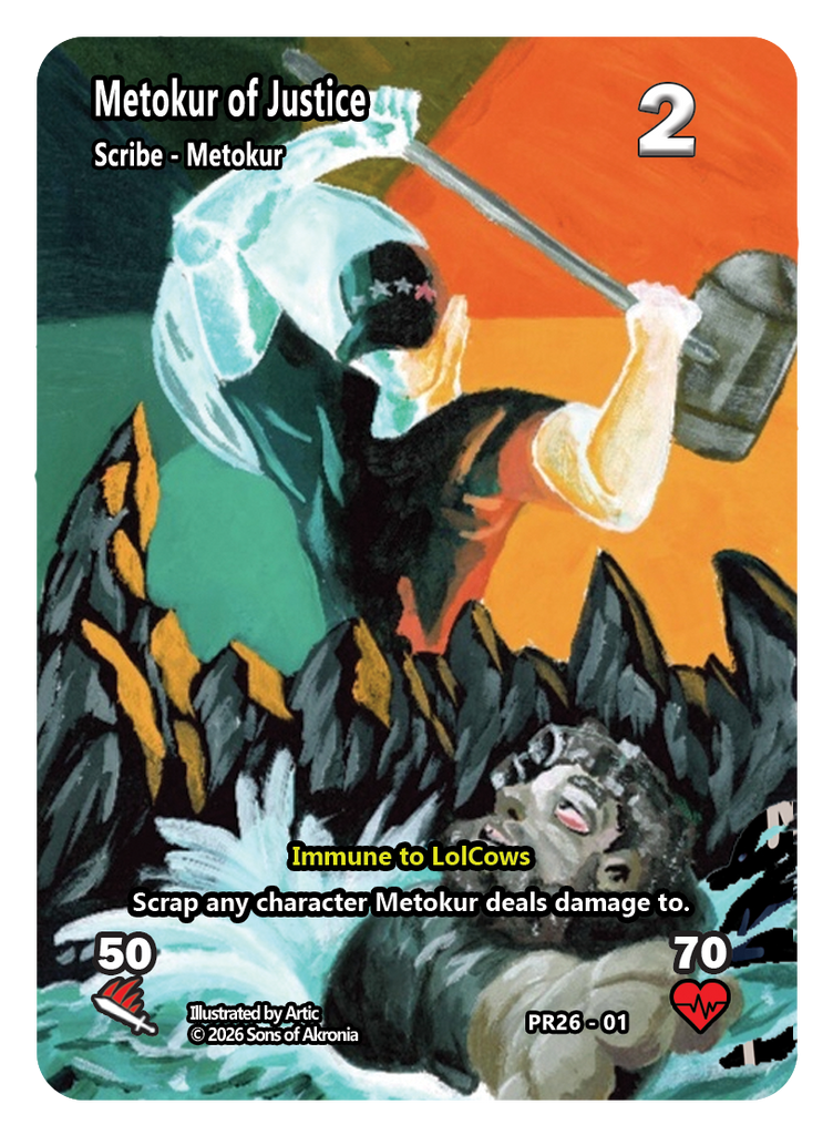 LolCow TCG 2026 Promo Set (3 Cards) –  Metokur of Justice + Pikasan, Electric Boogaloo + Secret Tape of Destiny