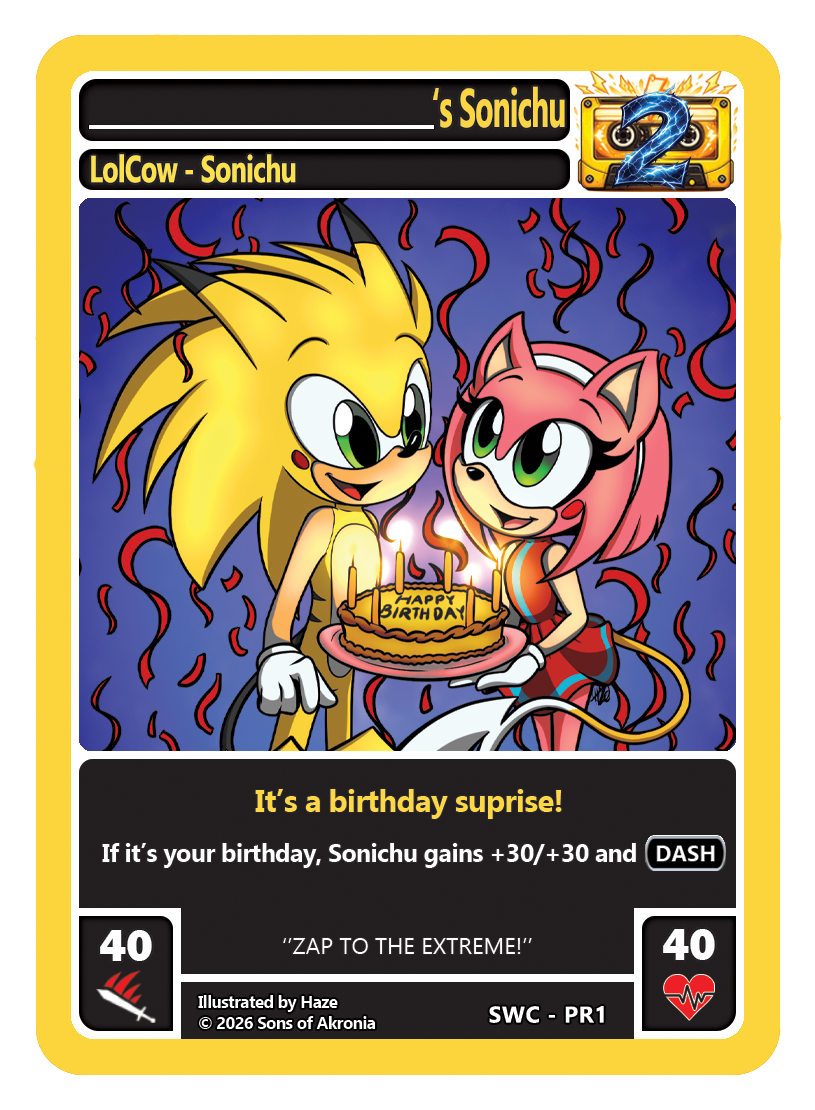 Birthday Sonichu – Exclusive Celebration Card