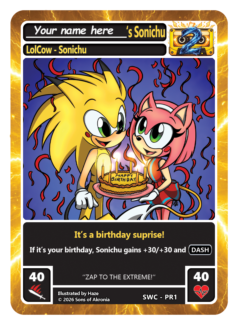 Birthday Sonichu – Exclusive Celebration Card
