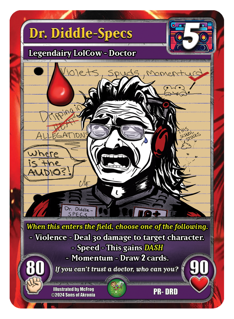 Dr. Diddle-Specs - Textured Promo Card